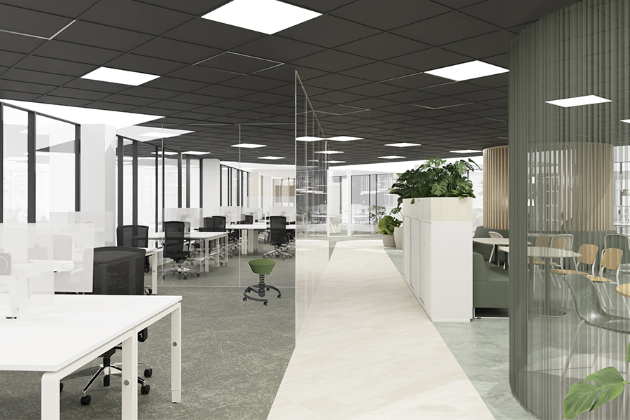 Duurzaam kantoor Ecoresult render