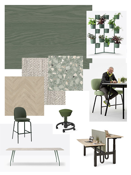 biophilic kantoor moodboard