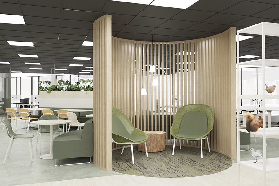 kantoor interieurontwerp groen