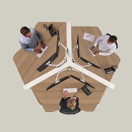 3 werkplekken bureau