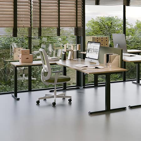 Hoekbureau in zit-sta uitvoering