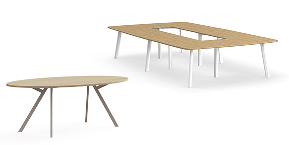 vergadertafel met schuine poten